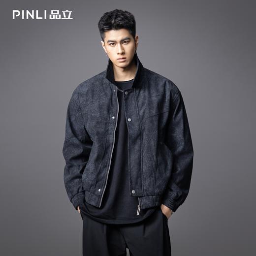 品立PINLI品立2025冬季新款男加绒加厚宽松翻领落肩梭织茄克外套GD253104193 商品图5