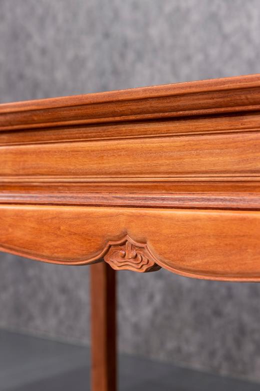 红桥红  家具严选  缅甸花梨（大果紫檀）【158石盘茶趣 双抽屉马蹄腿茶桌 四件套】 商品图4