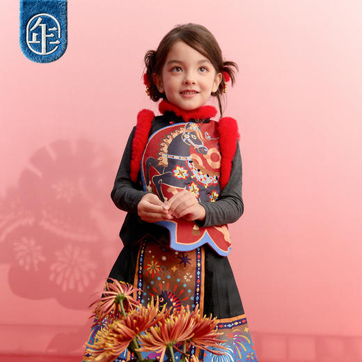 年衣童装儿童亲子款马甲冬季新品男女童中式唐装锦绣前程圆满马甲 商品图3
