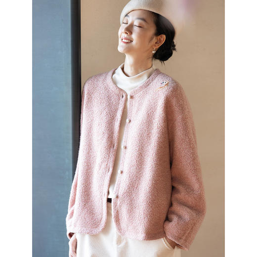 牧衣游原创手绣羊羔绒短外套保暖 限量福利款 白榆桐不支持会员折 商品图3