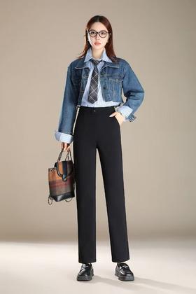 LS竹纤维女士时尚加绒直筒裤8313