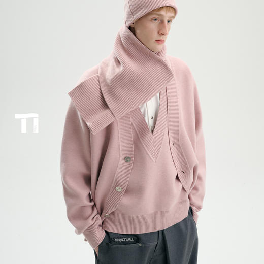 启世录TIWILLTANG“雾隼尘隐”午后廓形松弛象限拥抱隙慵懒针织衫 商品图1