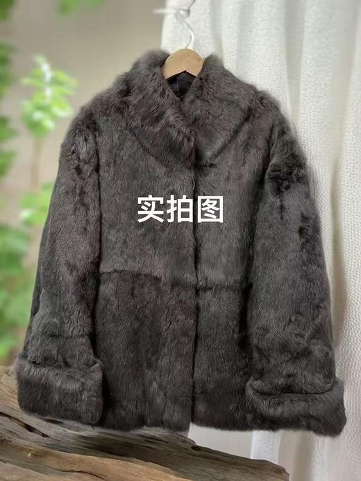 真皮草！兔毛皮真毛外套秋冬大衣-喜出 商品图2