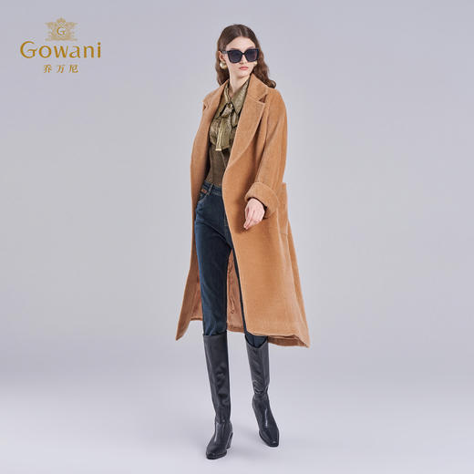 乔万尼羊毛大衣外套女秋冬高级感羊驼毛浴袍款ET4A860 商品图2