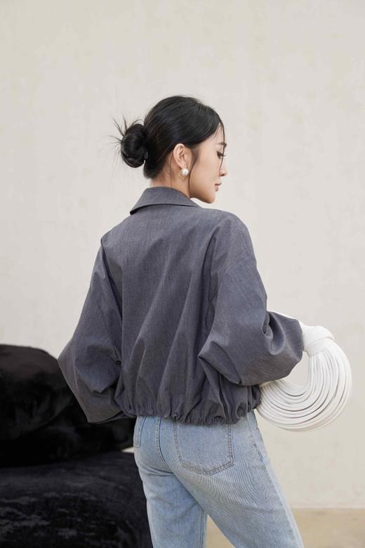 LNNNS 灰色率性立领短款夹克外套 20797 商品图5