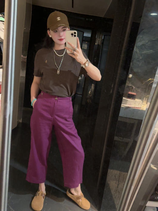 亚麻紫色宽松阔腿裤（蕾姐穿S） 商品图2