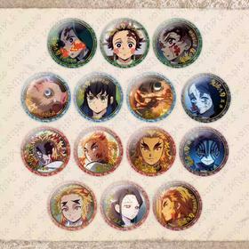 鬼灭之刃 角色绘卷终期 烫金徽章 吧唧 A款 14包/盒 谷子