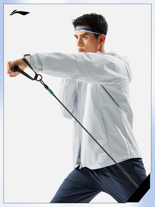 李宁运动风衣外套男健身跑步防泼水保暖夹克运动服夹克AFDV081 商品图2