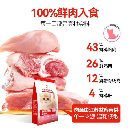 科膳烘焙鲜肉幼猫猫粮奶糕含羊乳粉改善肠道健康官方正品猫粮试吃 商品图3