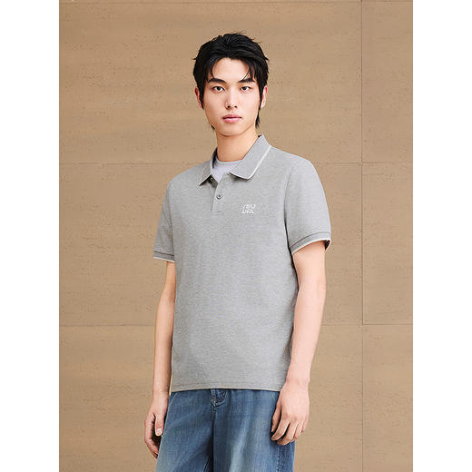 【凉感】GXG男装 后背字母绣花polo衫短袖男休闲上衣 25夏新品 商品图2
