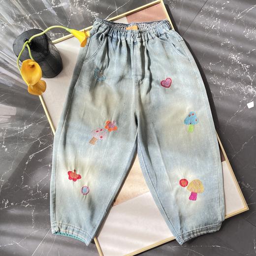 彩色蘑菇刺绣牛仔裤（蕾姐穿M） 商品图2