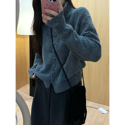 25AW上新 甜甜同款【超柔冬日】套头时尚保暖极简风宽松立领软糯单排扣毛衣 商品图4