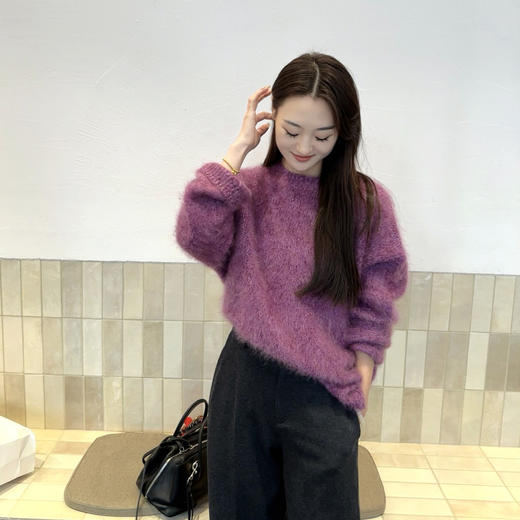 火桐hooton 繁花系列 圆领山羊绒拉绒套头衫 商品图2