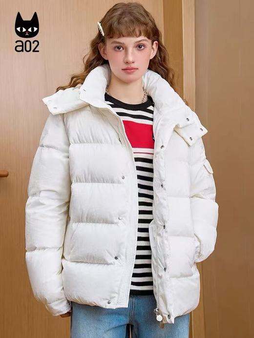 A02品牌【泡芙羽绒】超保暖！！哑光蓬松帽子可拆卸短款羽绒服009-喜出 商品图2