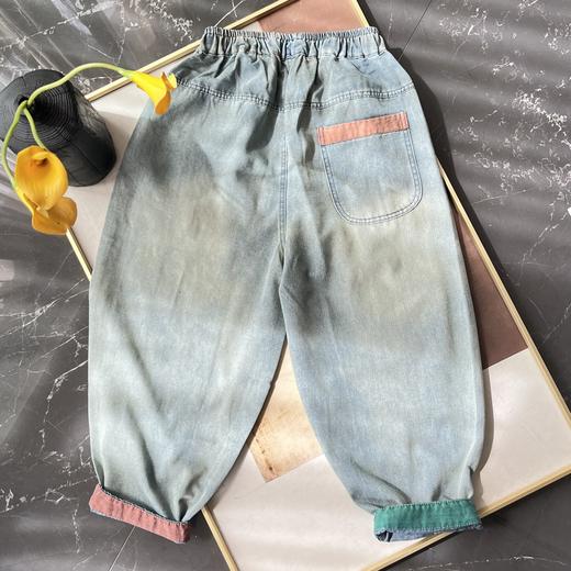 彩色蘑菇刺绣牛仔裤（蕾姐穿M） 商品图1