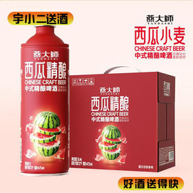 【啤酒】燕大师YANDASHI西瓜中式精酿啤酒 原麦汁浓度10°P酒精度3.3%vol 1L*6