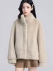 【环保皮草】P08立领皮毛一体秋冬大衣外套-喜出 商品缩略图0