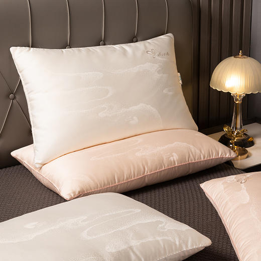 多喜爱 美眠康 冰姿枕蚕丝蛋白枕 真蚕丝高回弹超柔软 珍珠白/珊瑚粉 商品图5