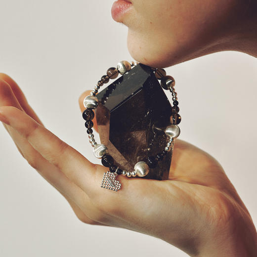 【秋冬新款】alodia.co 品牌直发 茶趣琥珀琉光茶晶手链 可露丽棕猫眼珠设计款925银礼物小众弹力绳 商品图1