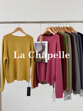 专柜实拍【蓬松柔软/兔毛+绵羊毛】拉夏贝尔/La Chapelle圆领针织衫~低饱和多色非常秋冬！很温柔气质百搭毛衣