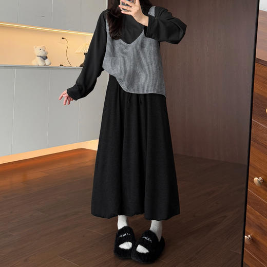 【YW】无忧购韩系花苞针织糯米半身裙中长款a字伞裙H-1623-1（截单后3-5天发货） 商品图5