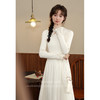 鹿向南「国风情书」新中式白色连衣裙2025秋季新款女收腰针织裙子 商品缩略图2