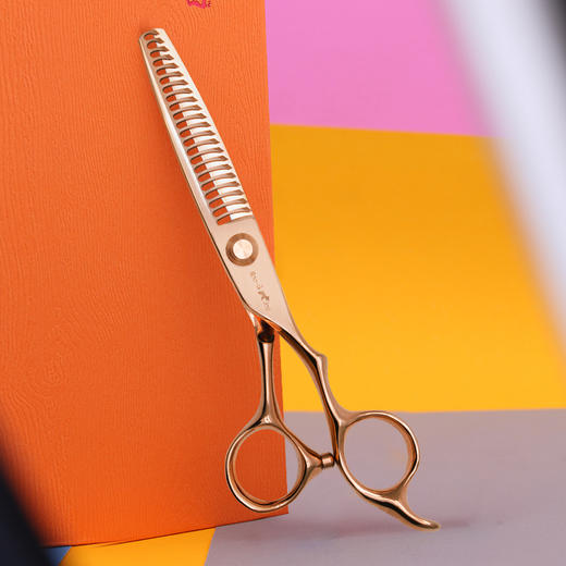 锋狗剪刀MB-622/金银双色玫瑰金 理发美发剪刀女发牙剪调量剪去发量15% 商品图4