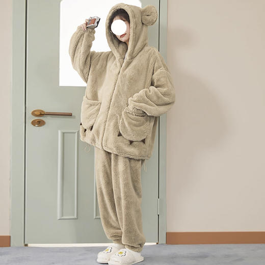 裁缝学苑QL15睡衣纸样女装珊瑚绒情侣家居服小熊男女套装可外穿样板图纸 商品图3