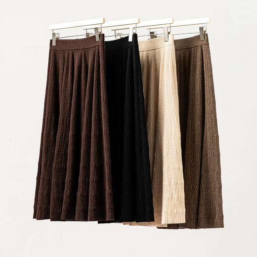 口碑之作！加厚羊绒半身裙子 女A字针织显瘦收腰伞裙 过膝盖 商品图2