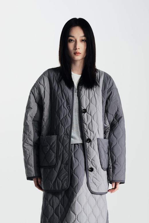 SIA SAYLOR 个性时尚菱形格拼色夹棉棉衣外套 21121 商品图0