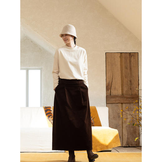 牧衣游原创 手工刺绣灯芯绒套头衫女细腻柔软百搭文艺上衣 拾清梦 商品图2