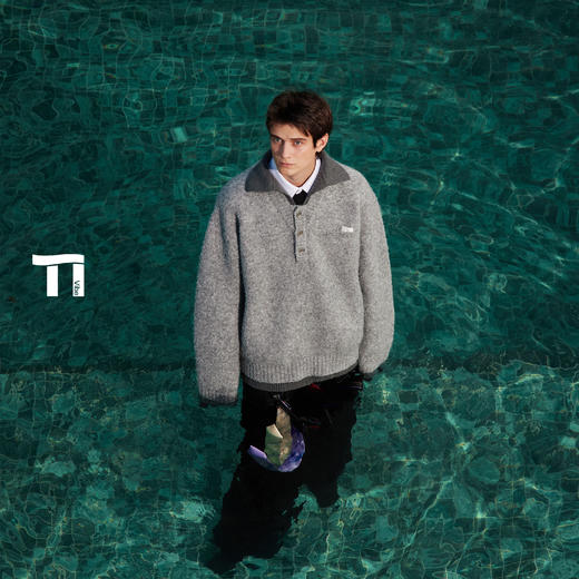 TIWILLTANG启世录“弥漫智域”假两件翻领毛衫 商品图2