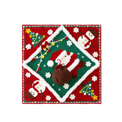 苏苏姐家圣诞记忆抱枕毯手工DIY编织钩针毯子牛奶棉毛线团材料包 商品图4