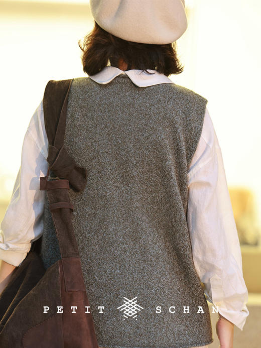 PETIT SCHAN小闪 CLO#957 Green Haze 绿霭 羊毛牦牛绒混纺圈圈纱背心 商品图5