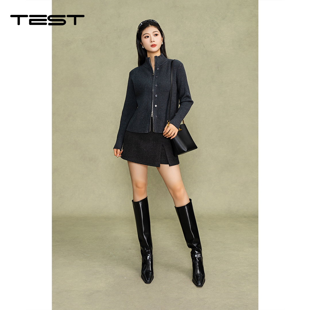 冬上新韩版半高领纽扣加厚保暖毛衣1254130