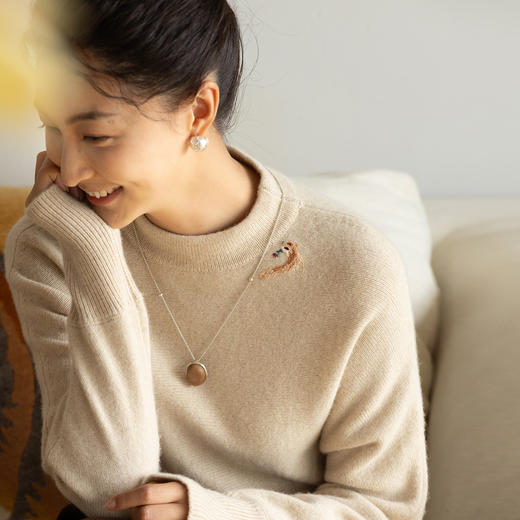 牧衣游原创 进口UPW牦牛绒毛织混纺套头衫手工刺绣软糯轻盈 元森 商品图0