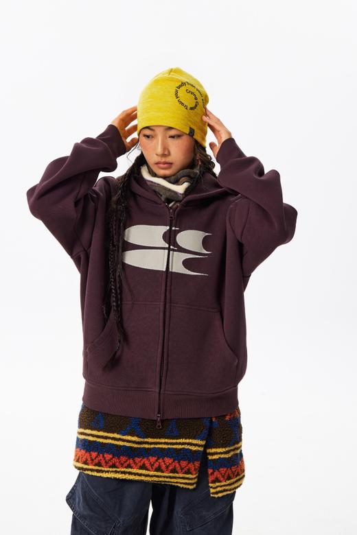 CryingCenter经典logo印花奥绒加绒连帽开衫卫衣外套男女款 商品图6