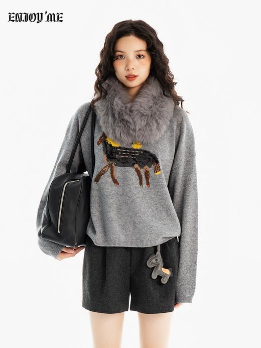 【门店同款】ENJOY冬季“游牧漫寻”小马刺绣针织上衣 167594461 商品图0