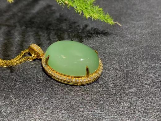 【御珠宫坊】新疆黑羊洞金镶碧玉吊坠 商品图7