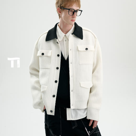 TIWILLTANG启世录“薄暮神谕”巴恩风翻领毛衫 商品图0