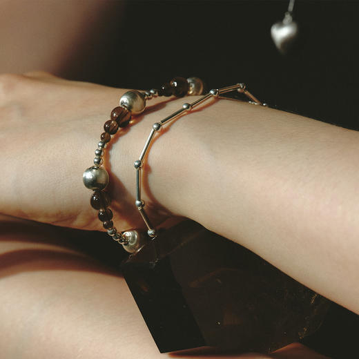 【秋冬新款】alodia.co 品牌直发 茶趣琥珀琉光茶晶手链 可露丽棕猫眼珠设计款925银礼物小众弹力绳 商品图4