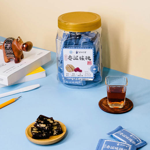 采云行者益生元枣泥核桃糕 酥软不沾牙 高膳食纤维 健康坚果零食  茶点糕点 252g大罐装 商品图5