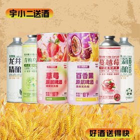 【啤酒】轩博草莓精酿+百香果精酿+燕大师青梅乌龙+蔓越莓+哈勒版龙井精酿+茉莉精酿 1L*6