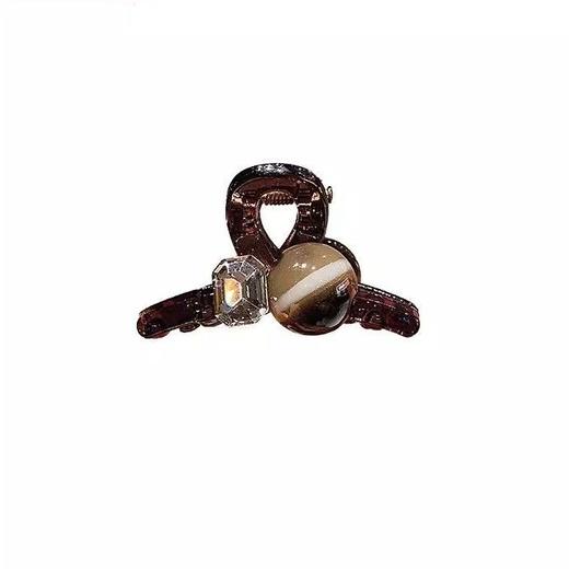 丁摩 【2个装】气质咖色刘海小号抓夹前额高级感侧边发夹女后脑勺夹子头饰5ZF-1110 商品图4