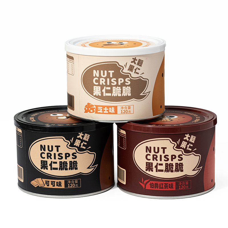 【喜月礼承】 果仁脆脆 芝士巴坦木可可夏威夷果仁伯爵茶核桃仁 下午茶追剧网红爆款零食120g/罐