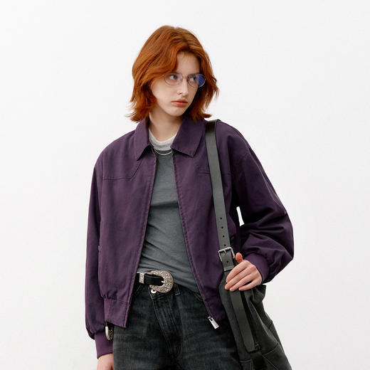 714street美式复古MA1飞行夹克女款2026春季水洗收腰廓形短款外套 商品图1