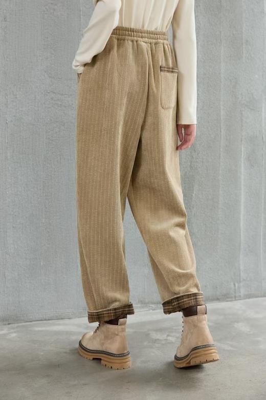 LNNNS 抽绳灯芯绒宽松显瘦休闲直筒长裤 21149 商品图2