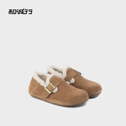 和诚行2025秋冬新款复古加绒保暖百搭休闲毛毛鞋女式勃肯休闲2150001 商品图0