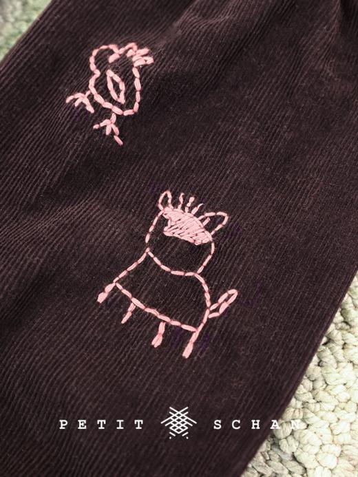 【20天左右发货-单笔实付满1680赠188，和田玉系列除外，无需加购和拍下】PETIT SCHAN小闪 好好干活儿 棉麻灯芯绒刺绣袖套 商品图2