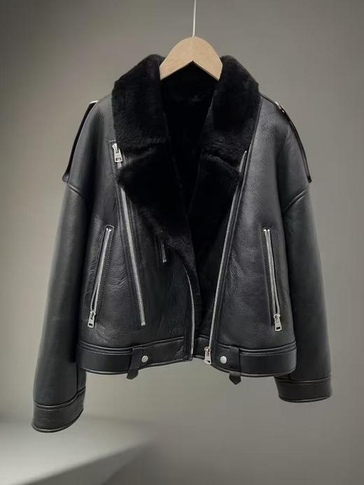 超厚款～加厚机车风皮毛一体爆款夹克外套-喜出 商品图1